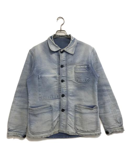 LE MONT ST MICHEL（ル・モンサンミッシェル）LE MONT ST MICHEL (ル・モンサンミッシェル) モールスキンジャケット ブルー サイズ:表記なしの古着・服飾アイテム