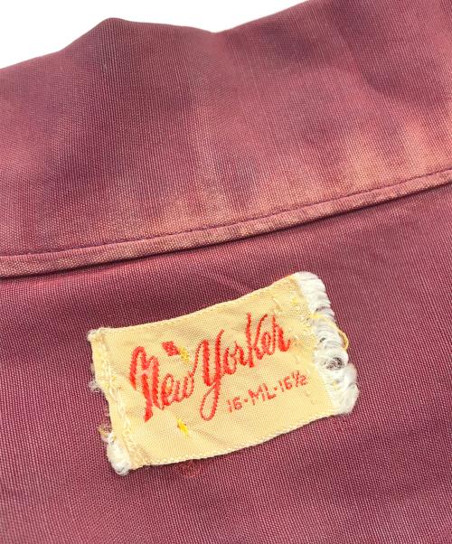 NEWYORKER（ニューヨーカー）NEWYORKER (ニューヨーカー) レーヨンナイロンシャツ レッド サイズ:Lの古着・服飾アイテム
