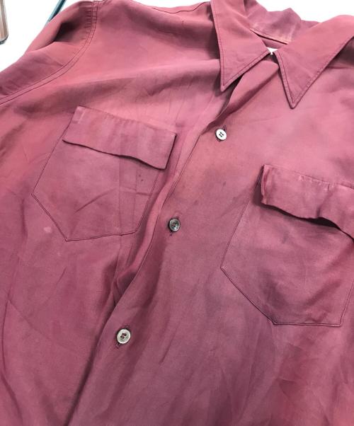 NEWYORKER（ニューヨーカー）NEWYORKER (ニューヨーカー) レーヨンナイロンシャツ レッド サイズ:Lの古着・服飾アイテム