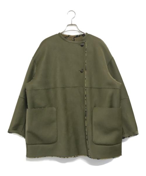 Ameri（アメリ）Ameri (アメリ) REVERSIBLE FAKE BOA MIDI COAT グリーン サイズ:Freeの古着・服飾アイテム