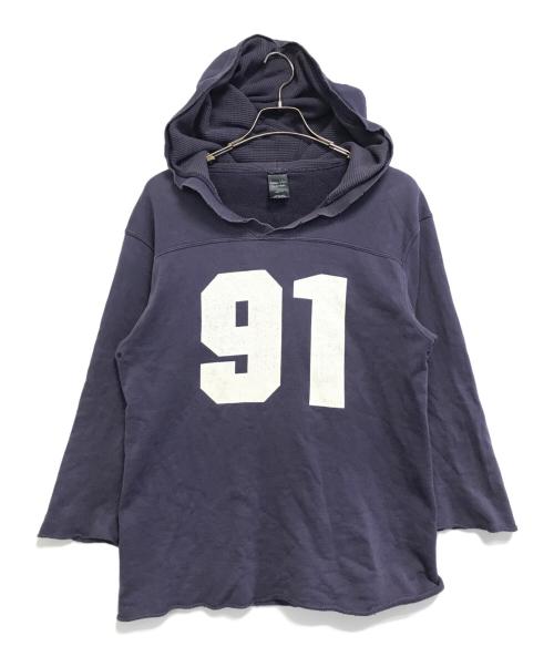 NUMBER (N)INE（ナンバーナイン）NUMBER (N)INE (ナンバーナイン) ナンバリングダメージ加工パーカー ネイビー サイズ:3の古着・服飾アイテム