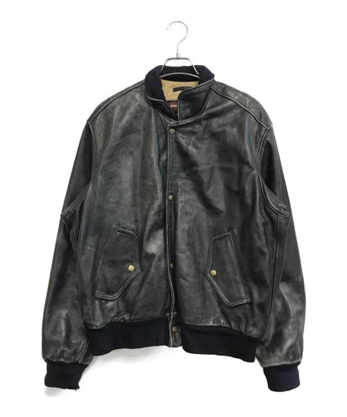 CHEVIGNON（シェビニオン）CHEVIGNON (シェビニオン) レザーブルゾン ブラック サイズ:Mの古着・服飾アイテム