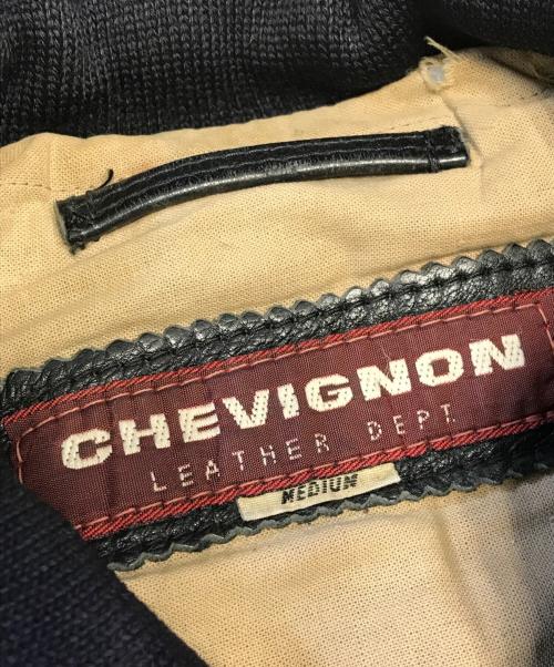 CHEVIGNON（シェビニオン）CHEVIGNON (シェビニオン) レザーブルゾン ブラック サイズ:Mの古着・服飾アイテム