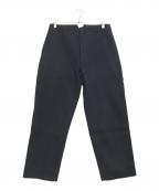 COMOLIコモリ）の古着「メルトンバックストラップパンツ」｜ブラック