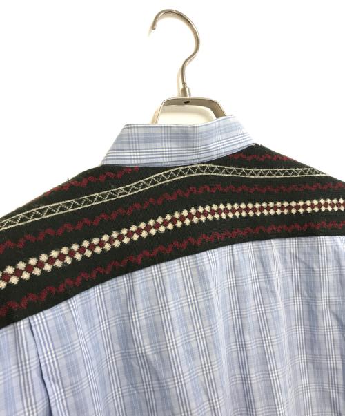 COMME des GARCONS SHIRT（コムデギャルソンシャツ）COMME des GARCONS SHIRT (コムデギャルソンシャツ) ドッキングシャツ スカイブルー サイズ:Ｌの古着・服飾アイテム