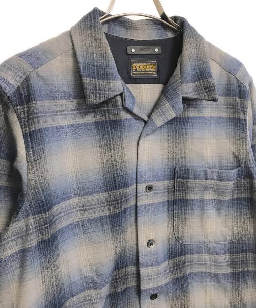 PENDLETON（ペンドルトン）PENDLETON (ペンドルトン) MINEDENIM (マインデニム) W.Plaid Open Collar SH ブルー サイズ:1の古着・服飾アイテム