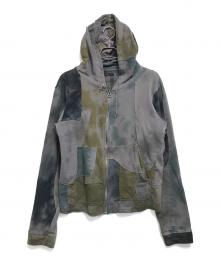 ANT/ANTI（アントアンチ）の古着「Scrap Zipup Warm Oil パーカー」｜ブラウン