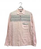 Pilgrimピルグリム）の古着「プルオーバーシャツ」｜ピンク×ブラック