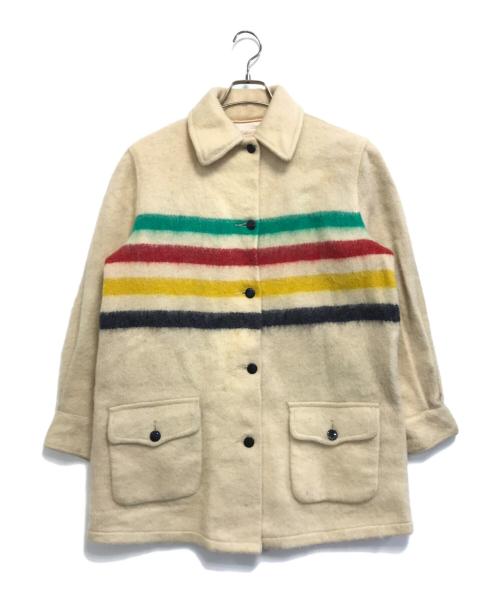 hudson's bay（ハドソンズバイ）hudson's bay (ハドソンズバイ) マルチボーダーウールジャケット アイボリー サイズ:表記なしの古着・服飾アイテム