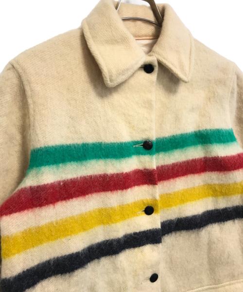 hudson's bay（ハドソンズバイ）hudson's bay (ハドソンズバイ) マルチボーダーウールジャケット アイボリー サイズ:表記なしの古着・服飾アイテム