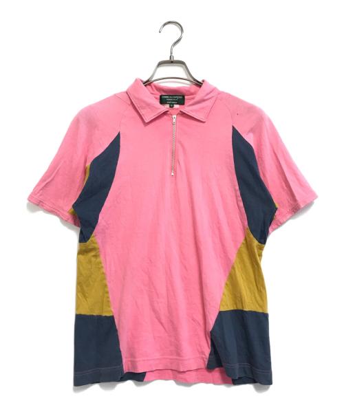 COMME des GARCONS HOMME PLUS EVER GREEN（コムデギャルソンオムプリュス エバーグリーン）COMME des GARCONS HOMME PLUS EVER GREEN (コムデギャルソンオムプリュス エバーグリーン) 00'sジップアップポロシャツ ピンク サイズ:Sの古着・服飾アイテム