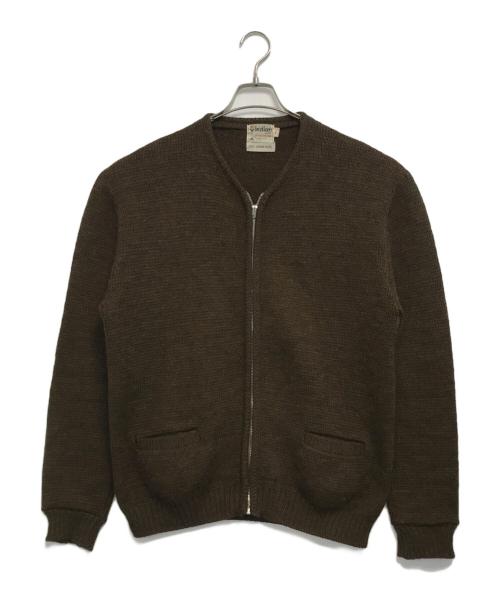 INDIAN BRAND（インディアンブランド）INDIAN BRAND (インディアンブランド) ジップカーディガン ブラウン サイズ:XLの古着・服飾アイテム