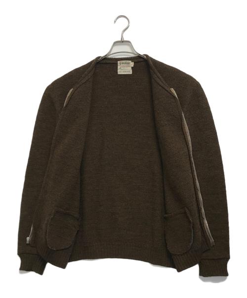 INDIAN BRAND（インディアンブランド）INDIAN BRAND (インディアンブランド) ジップカーディガン ブラウン サイズ:XLの古着・服飾アイテム