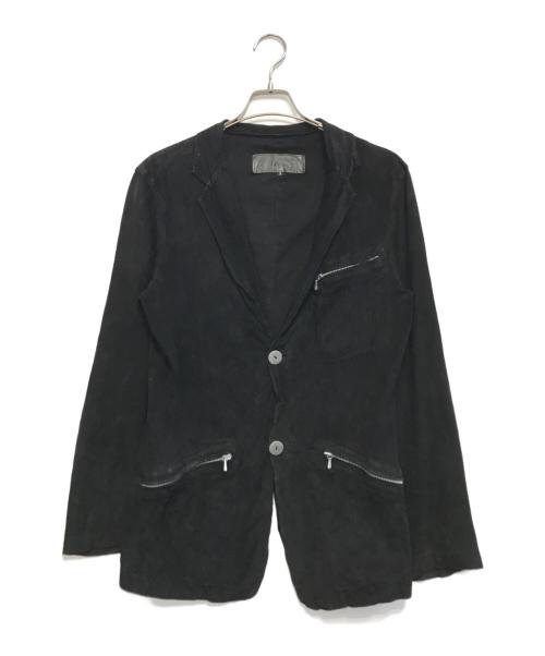 ISAMU KATAYAMA BACKLASH（イサムカタヤマ・バックラッシュ）ISAMU KATAYAMA BACKLASH (イサムカタヤマ・バックラッシュ) スウェ―ドテーラードジャケット ブラック サイズ:2の古着・服飾アイテム