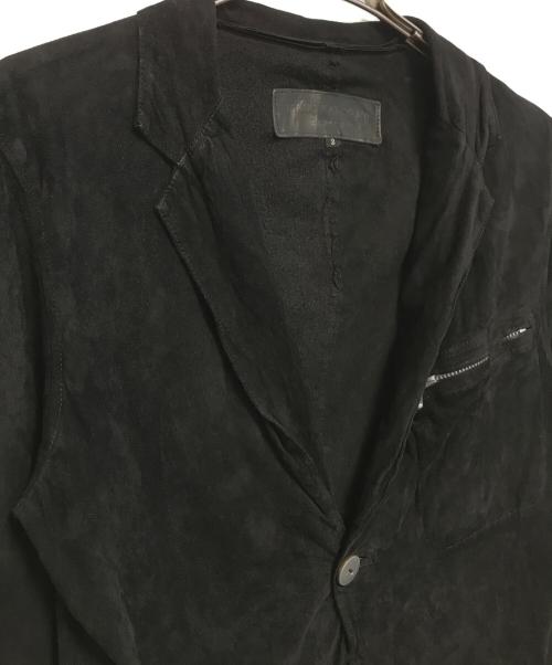 ISAMU KATAYAMA BACKLASH（イサムカタヤマ・バックラッシュ）ISAMU KATAYAMA BACKLASH (イサムカタヤマ・バックラッシュ) スウェ―ドテーラードジャケット ブラック サイズ:2の古着・服飾アイテム