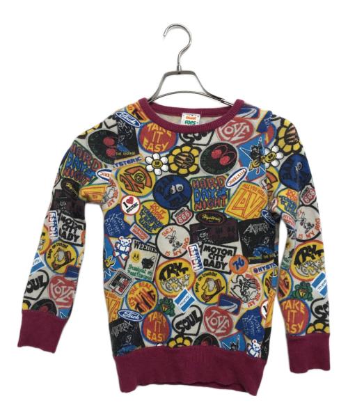 hysterics（ヒステリックス）hysterics (ヒステリックス) 総柄ニット レッド サイズ:Freeの古着・服飾アイテム