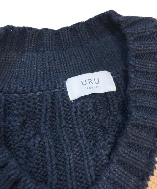 URU（ウル）URU (ウル) チルデンニット ネイビー サイズ:Fの古着・服飾アイテム