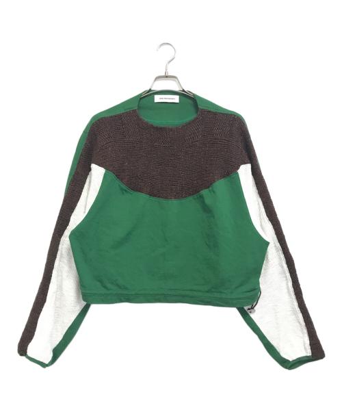 KIKO KOSTADINOV（キコ・コスタディノフ）Kiko Kostadinov (キコ・コスタディノフ) SOLON KNIT HYBRID L/S TOP グリーン サイズ:46の古着・服飾アイテム