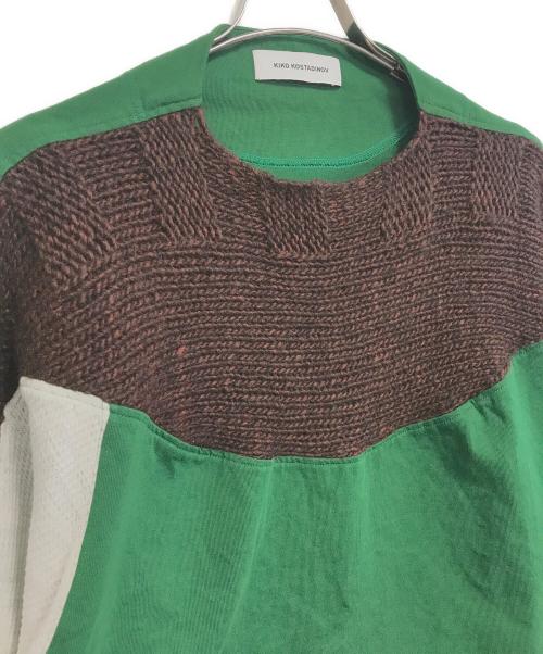 KIKO KOSTADINOV（キコ・コスタディノフ）Kiko Kostadinov (キコ・コスタディノフ) SOLON KNIT HYBRID L/S TOP グリーン サイズ:46の古着・服飾アイテム