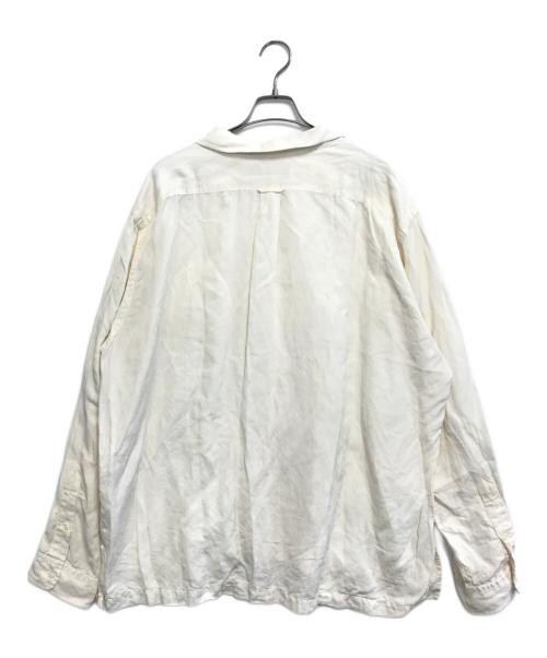 POLO RALPH LAUREN（ポロ・ラルフローレン）POLO RALPH LAUREN (ポロ・ラルフローレン) オープンカラーリネンシャツ ホワイト サイズ:XXLの古着・服飾アイテム