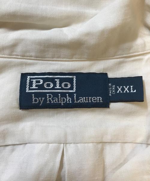 POLO RALPH LAUREN（ポロ・ラルフローレン）POLO RALPH LAUREN (ポロ・ラルフローレン) オープンカラーリネンシャツ ホワイト サイズ:XXLの古着・服飾アイテム