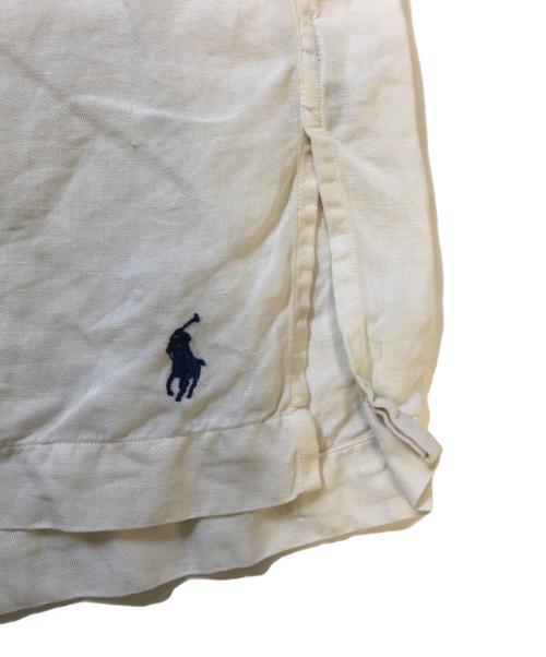 POLO RALPH LAUREN（ポロ・ラルフローレン）POLO RALPH LAUREN (ポロ・ラルフローレン) オープンカラーリネンシャツ ホワイト サイズ:XXLの古着・服飾アイテム