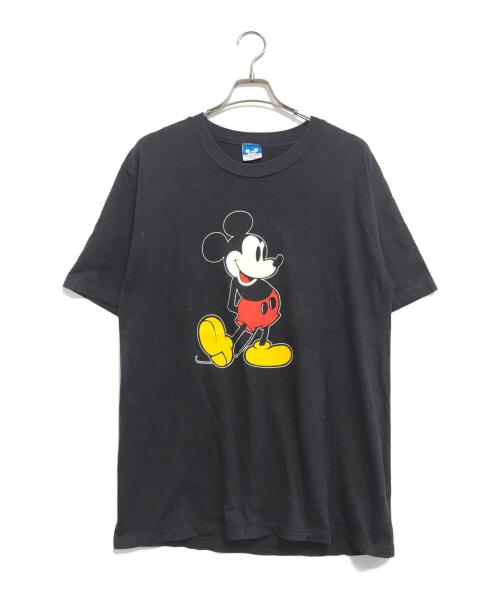キャラクターTシャツ（キャラクターTシャツ）キャラクターTシャツ (キャラクターTシャツ) 80s MICKEY(ミッキー) キャラクターTシャツ ブラック サイズ:XLの古着・服飾アイテム