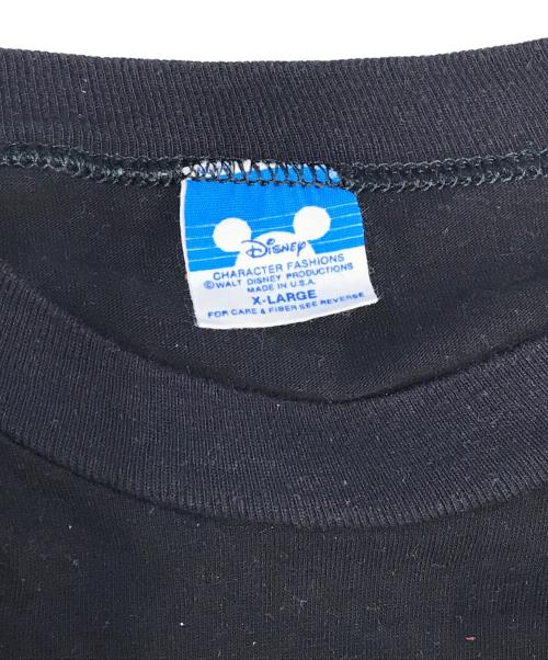 キャラクターTシャツ（キャラクターTシャツ）キャラクターTシャツ (キャラクターTシャツ) 80s MICKEY(ミッキー) キャラクターTシャツ ブラック サイズ:XLの古着・服飾アイテム