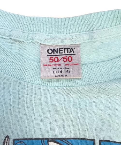 キャラクターTシャツ（キャラクターTシャツ）キャラクターTシャツ (キャラクターTシャツ) 80s SPY VS SPY(スパイVSスパイ) キャラクターTシャツ スカイブルー サイズ:Lの古着・服飾アイテム