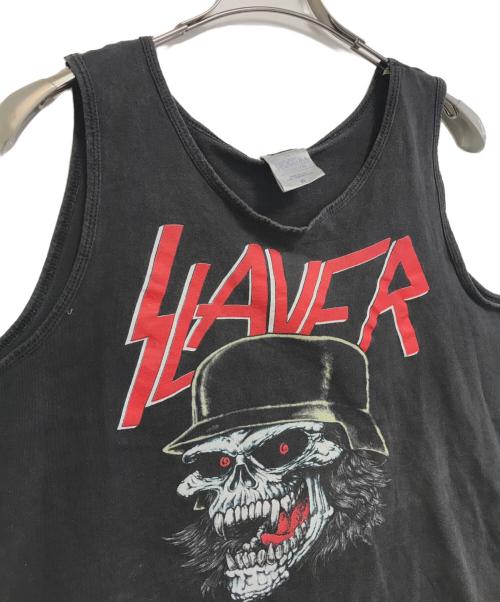 バンドTシャツ（バンドTシャツ）バンドTシャツ (バンドTシャツ) 80s SLAYER(スレイヤー) ノースリーブカットソー ブラック サイズ:XLの古着・服飾アイテム