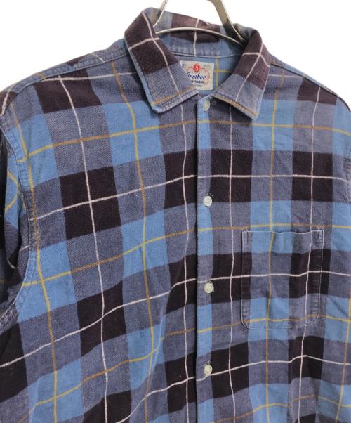 FIVE BROTHER（ファイブブラザー）FIVE BROTHER (ファイブブラザー) プリントネルシャツ ブルー サイズ:Mの古着・服飾アイテム
