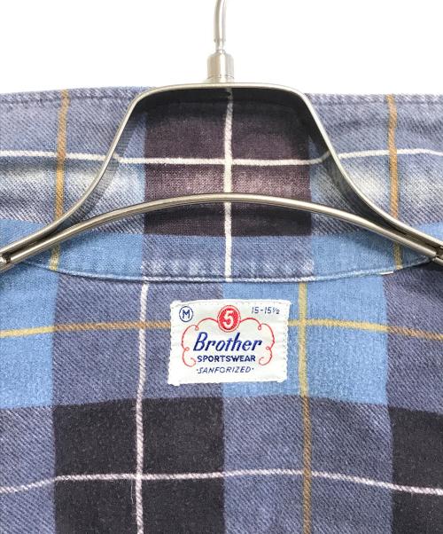 FIVE BROTHER（ファイブブラザー）FIVE BROTHER (ファイブブラザー) プリントネルシャツ ブルー サイズ:Mの古着・服飾アイテム