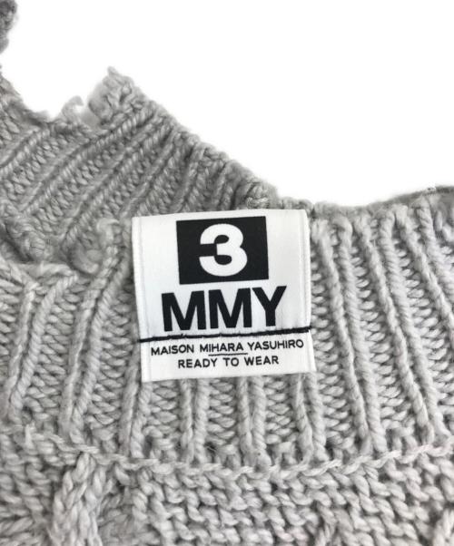 Maison MIHARA YASUHIRO（メゾン ミハラ ヤスヒロ）Maison MIHARA YASUHIRO (メゾン ミハラ ヤスヒロ) ダメージコットンニット グレー サイズ:Fの古着・服飾アイテム