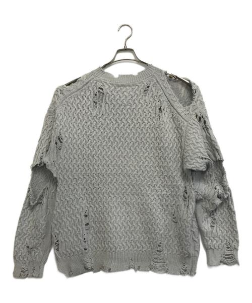 Maison MIHARA YASUHIRO（メゾン ミハラ ヤスヒロ）Maison MIHARA YASUHIRO (メゾン ミハラ ヤスヒロ) ダメージコットンニット グレー サイズ:Fの古着・服飾アイテム