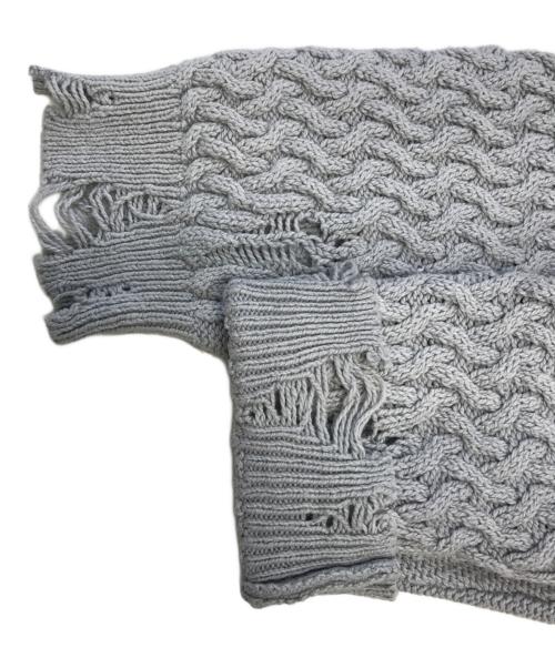 Maison MIHARA YASUHIRO（メゾン ミハラ ヤスヒロ）Maison MIHARA YASUHIRO (メゾン ミハラ ヤスヒロ) ダメージコットンニット グレー サイズ:Fの古着・服飾アイテム