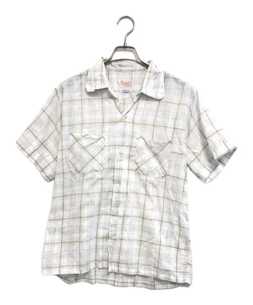 VINTAGE（ヴィンテージ）VINTAGE (ヴィンテージ) 半袖シャツ ベージュ サイズ:Mの古着・服飾アイテム