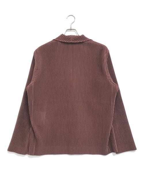 HOMME PLISSE ISSEY MIYAKE（オム プリッセ イッセイ ミヤケ）HOMME PLISSE ISSEY MIYAKE (オムプリッセ イッセイ ミヤケ) メッシュプリーツテーラードジャケット ボルドー サイズ:3の古着・服飾アイテム