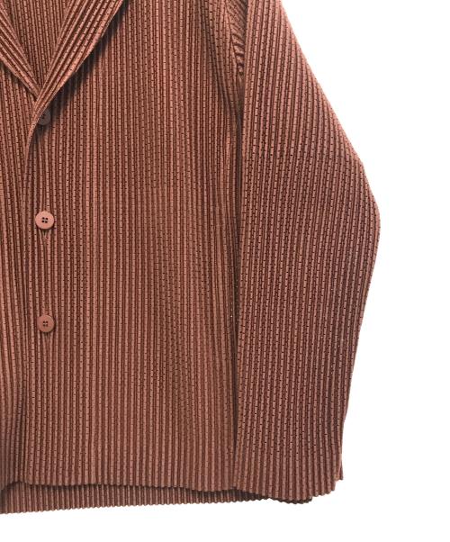 HOMME PLISSE ISSEY MIYAKE（オム プリッセ イッセイ ミヤケ）HOMME PLISSE ISSEY MIYAKE (オムプリッセ イッセイ ミヤケ) メッシュプリーツテーラードジャケット ボルドー サイズ:3の古着・服飾アイテム