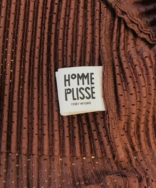 HOMME PLISSE ISSEY MIYAKE（オム プリッセ イッセイ ミヤケ）HOMME PLISSE ISSEY MIYAKE (オムプリッセ イッセイ ミヤケ) メッシュプリーツテーラードジャケット ボルドー サイズ:3の古着・服飾アイテム