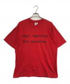 バンドTシャツバンドTシャツ）の古着「90's RAGE AGAINST THE MACHINE(レイジ・アゲインスト・ザ・マシーン) バンドTシャツ」｜レッド