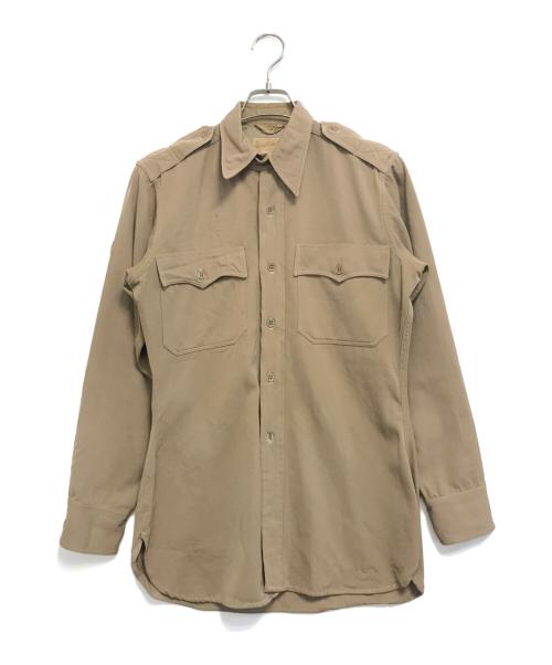 VINTAGE（ヴィンテージ）VINTAGE (ヴィンテージ) エポレット・チンスト付きオフィサーシャツ カーキ サイズ:表記なしの古着・服飾アイテム