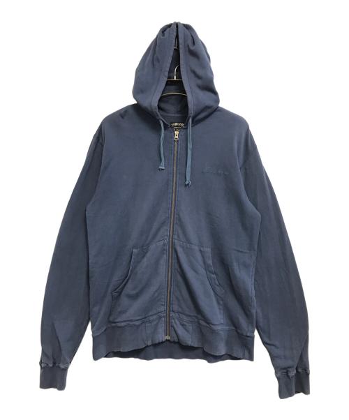 stussy（ステューシー）stussy (ステューシー) 裏サーマルジップパーカー ネイビー サイズ:XLの古着・服飾アイテム