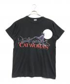 キャラクターTシャツキャラクターTシャツ）の古着「90s CAT WOMAN(キャットウーマン) キャラクターTシャツ」｜ブラック