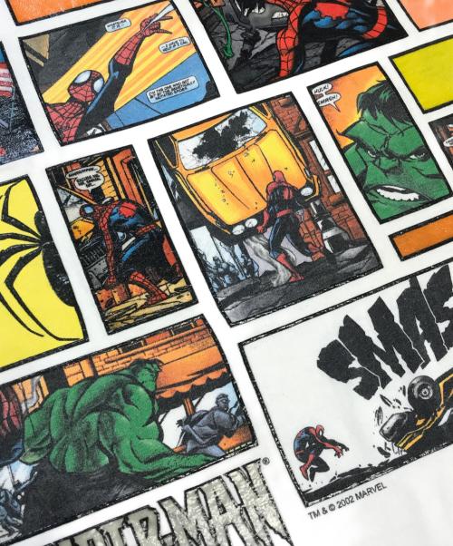 キャラクターTシャツ（キャラクターTシャツ）キャラクターTシャツ (キャラクターTシャツ) 00s SPIDER MAN(スパイダーマン) キャラクターTシャツ ホワイト サイズ:Lの古着・服飾アイテム