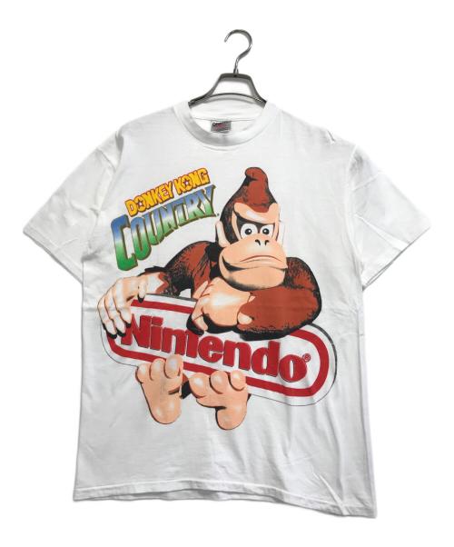 ゲームTシャツ（ゲームTシャツ）ゲームTシャツ (ゲームTシャツ) 90s DONKEY KONG(ドンキー・コング) ゲームTシャツ ホワイト サイズ:Lの古着・服飾アイテム