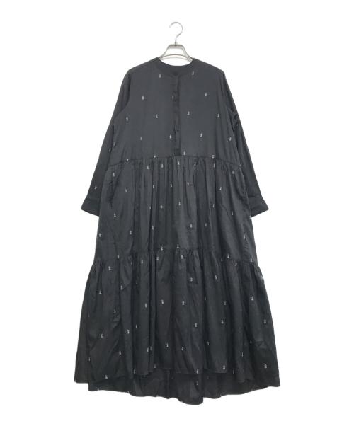 ne quittez pas（ヌキテパ）ne quittez pas (ヌキテパ) 刺繍ロングシャツワンピース ブラック サイズ:Sの古着・服飾アイテム