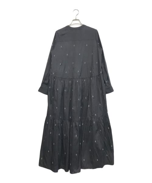 ne quittez pas（ヌキテパ）ne quittez pas (ヌキテパ) 刺繍ロングシャツワンピース ブラック サイズ:Sの古着・服飾アイテム