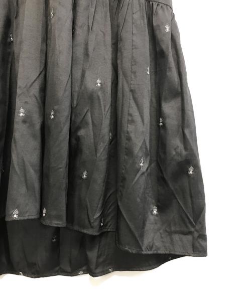 ne quittez pas（ヌキテパ）ne quittez pas (ヌキテパ) 刺繍ロングシャツワンピース ブラック サイズ:Sの古着・服飾アイテム