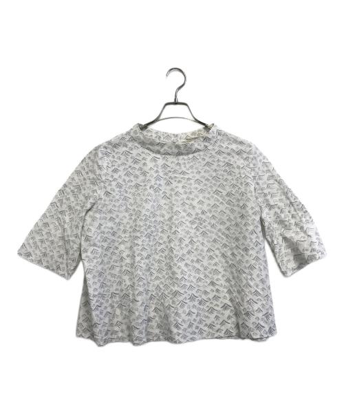 mina perhonen（ミナ ペルホネン）mina perhonen (ミナ ペルホネン) umi 半袖ブラウス ホワイト サイズ:38の古着・服飾アイテム