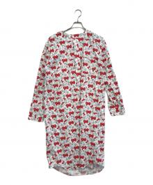 TAO COMME des GARCONS（タオ コムデギャルソン）の古着「フラワープリントシャツワンピース」｜レッド